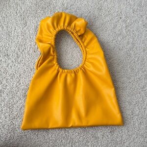 Vibrant Yellow Ruched Handbag
